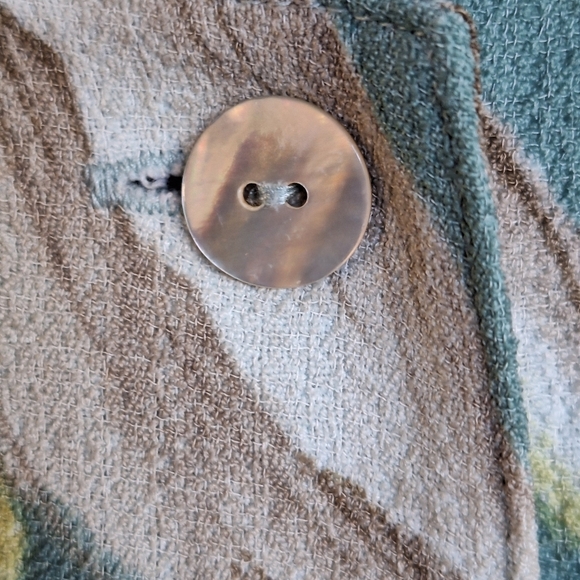 Alfred Dunner Blouse Plus Sz18 Sea Grn Short Sleeve Floral Button Front Washable - Picture 7 of 11